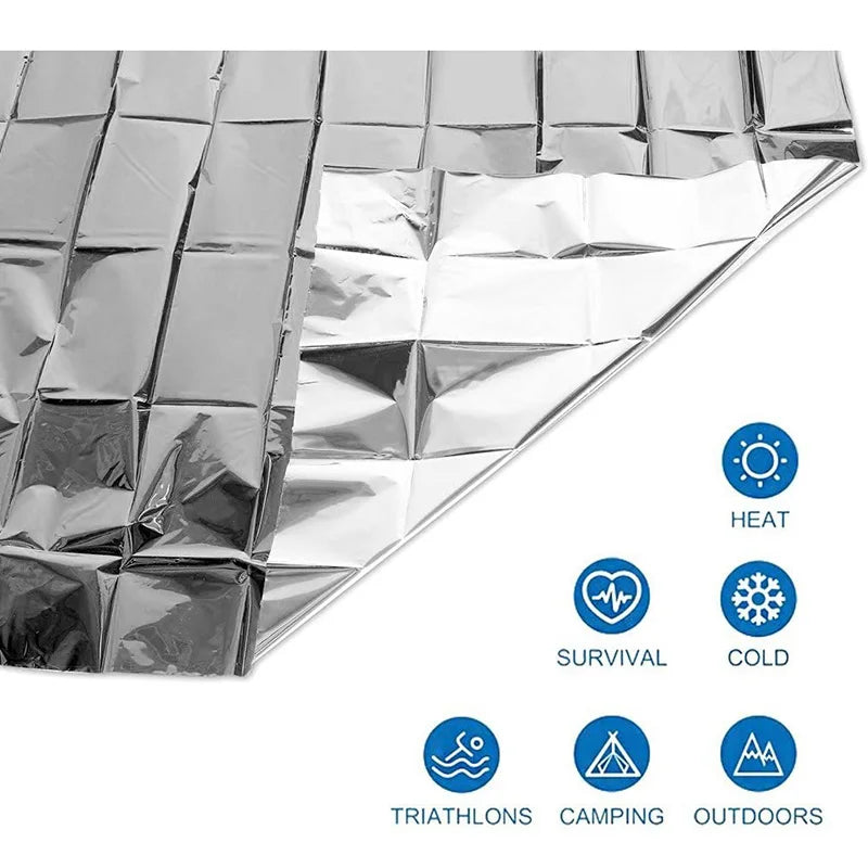 5 Pcs Thermal Foil Sauna Blanket For Detox Weight Loss,Far Infrared Therapy Retains UpTo 97% Of Body Heat Survival Mylar Blanket
