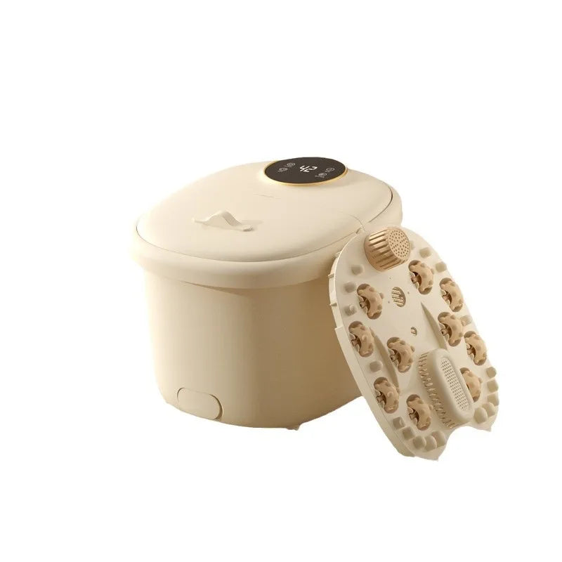 Upgraded Electric Foot Spa Bath Massager Automatic Heating Foot Tub with Bubbles Home Pedicure Basin for Relaxation Whole