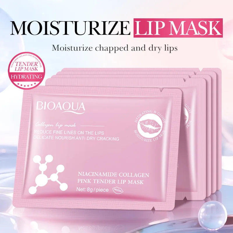 Niacinamide Lip Mask 8g Collagen Protein Moisturizing Pinkish Lip Mask for Dry And Cracked Lips Skin Care Beauty Treatments