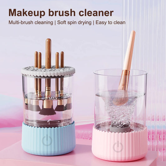 USB Electric Makeup Brush Cleaner Portable 3 in 1 Makeup Brushes Drying Rack Lazy Cleaning Brush Washer Machine Quick Dry Tool