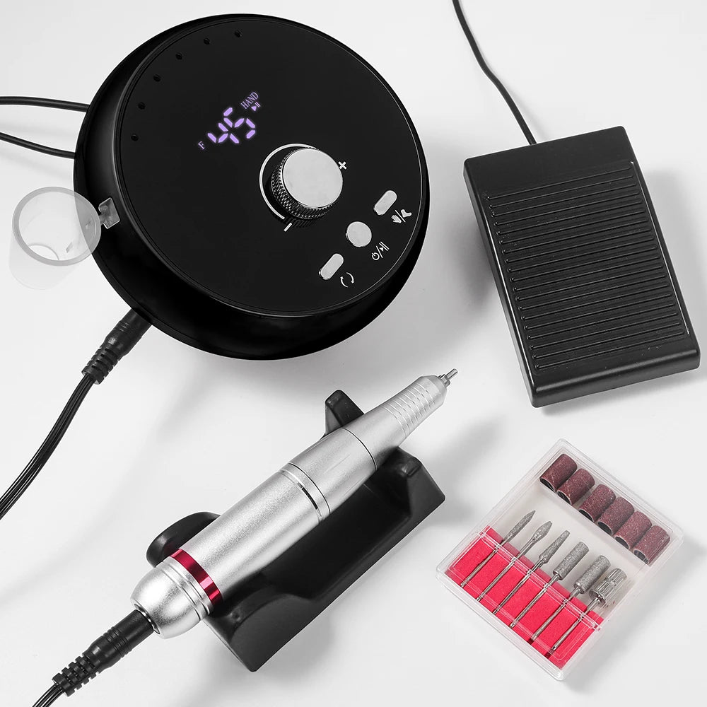 Professional Manicure Drill Machine 45000RPM Electric Nail Drill Machine White Pink Purple Nail Sander Gel Cuticle Remove