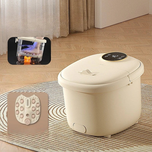 Upgraded Electric Foot Spa Bath Massager Automatic Heating Foot Tub with Bubbles Home Pedicure Basin for Relaxation Whole