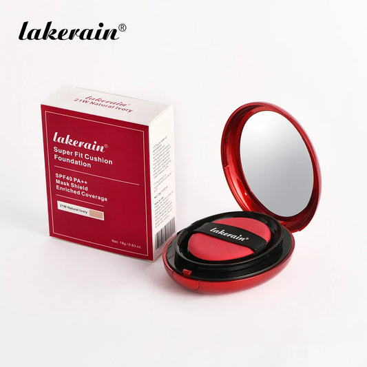 Lakerain Sunscreen Cushion Foundation Waterproof Long-lasting Brighten Foundation Cream Women Base Makeup Face Korean Cosmetics