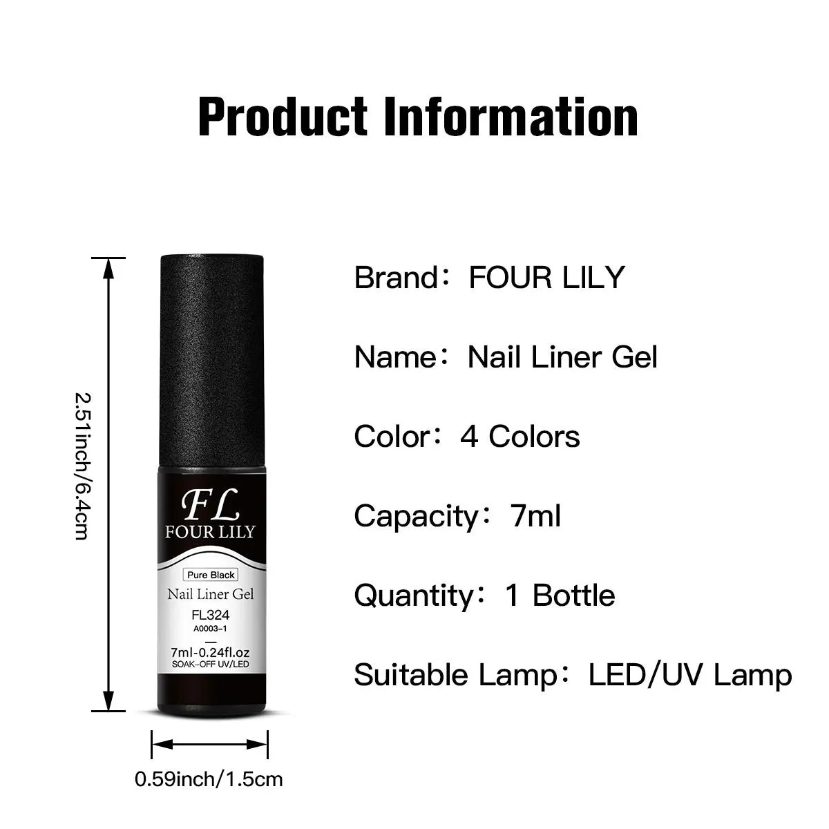 4pcs Nail Liner Gel Polish Kit Black White Gold Silver DIY Nail Supplies Vernis Manicure Design UV/LED Drawing Painting Gel Glue