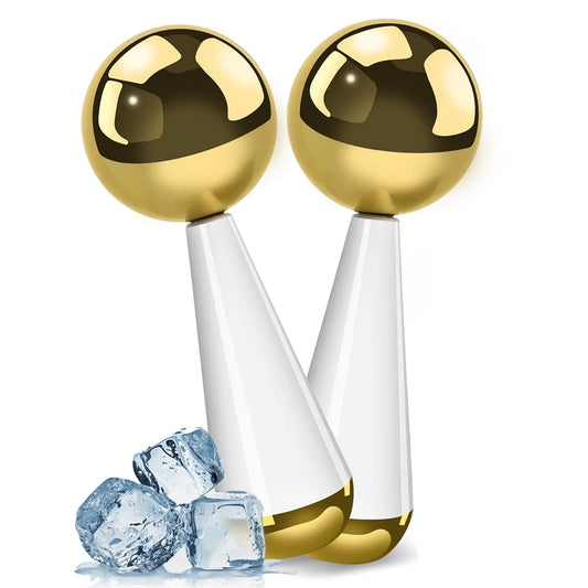 Ice Globes for Face Eyes Steel Hot & Cryo Sticks Facial Massager Tool Cooling Roller for Daily Beauty Routines Skin Care Gift