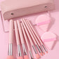 8pcs pink makeup brush set,high-quality bristles foundation brush,blush brush,eyeshadow brush+2PCS makeup sponge with storagebag