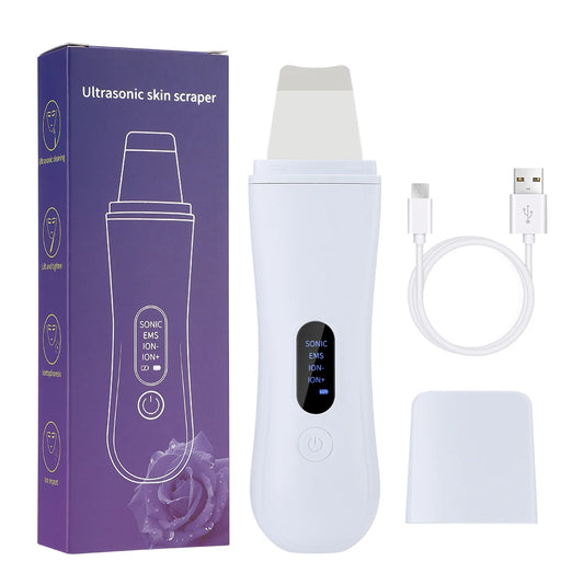 Ultrasonic Skin Scrubber Skin Spatula Ion Deep Face Cleaning 4 Modes Facial Lifting Ultrasonic Cleaner Peeling Skin Care Device