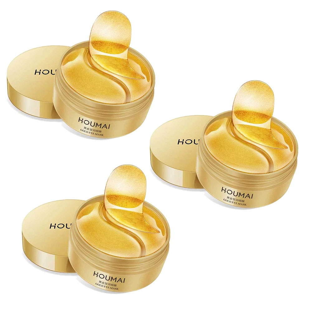 1/2/3Boxes 24K Gold Eye Gel Pads Eye Mask Under Eye Patches For Dark Circle & Puffiness Moisturizing W/ Collagen Hyaluronic Acid