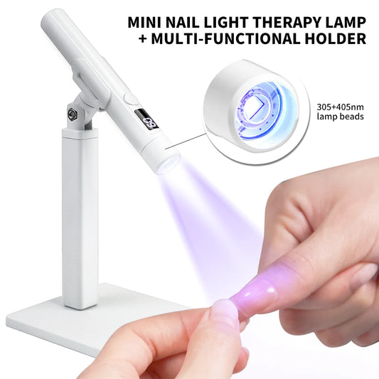 Mini Professional Nail Art UV LED Light  Rechargeable Display Portable Nail Dryer LED Light Support Base for Nail Art Removable