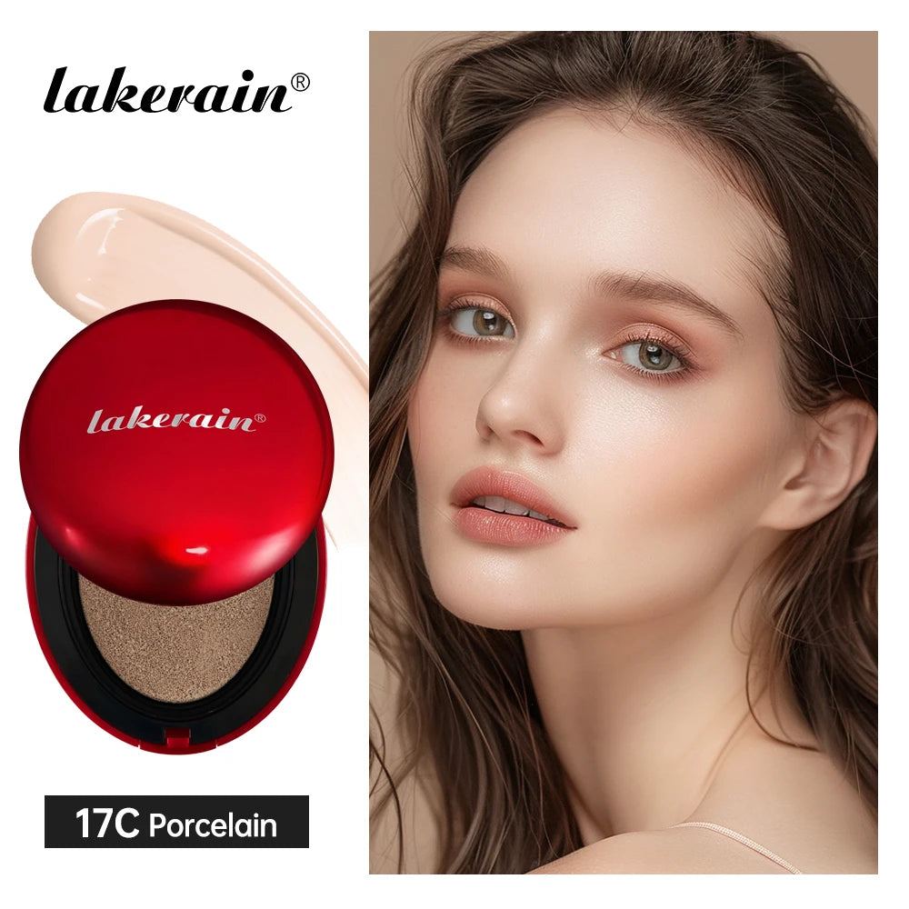 Lakerain Sunscreen Cushion Foundation Waterproof Long-lasting Brighten Foundation Cream Women Base Makeup Face Korean Cosmetics