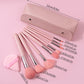 8pcs pink makeup brush set,high-quality bristles foundation brush,blush brush,eyeshadow brush+2PCS makeup sponge with storagebag