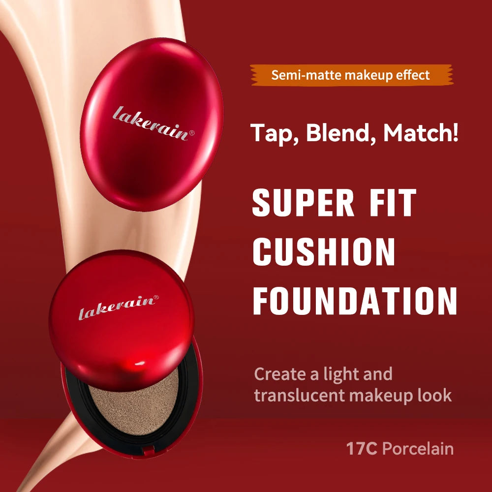Lakerain Sunscreen Cushion Foundation Waterproof Long-lasting Brighten Foundation Cream Women Base Makeup Face Korean Cosmetics