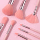 8pcs pink makeup brush set,high-quality bristles foundation brush,blush brush,eyeshadow brush+2PCS makeup sponge with storagebag