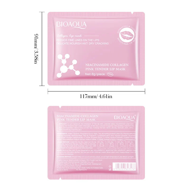 Niacinamide Lip Mask 8g Collagen Protein Moisturizing Pinkish Lip Mask for Dry And Cracked Lips Skin Care Beauty Treatments