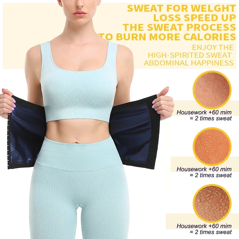 Women's Waist Trainer Shapers Premium Sauna Wrap Weight Loss Body Shaper Girdle Fitness Belly Sweat Workout Slimming Belt