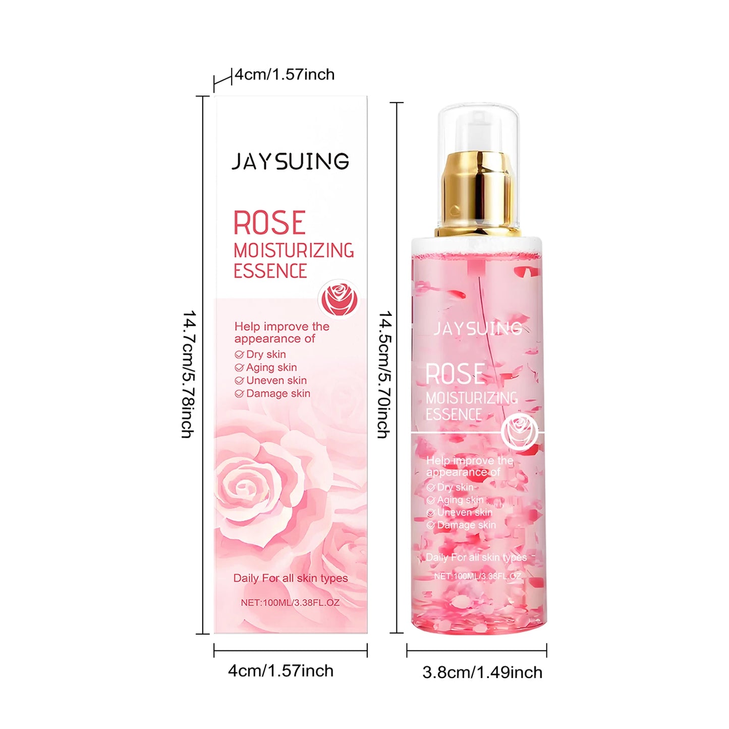 Rose Moisturizing Essence Soothing Skin Deep Hydrating Lasting Nourishing Improve Dullness Even Skin Tone Brightening Face Skin