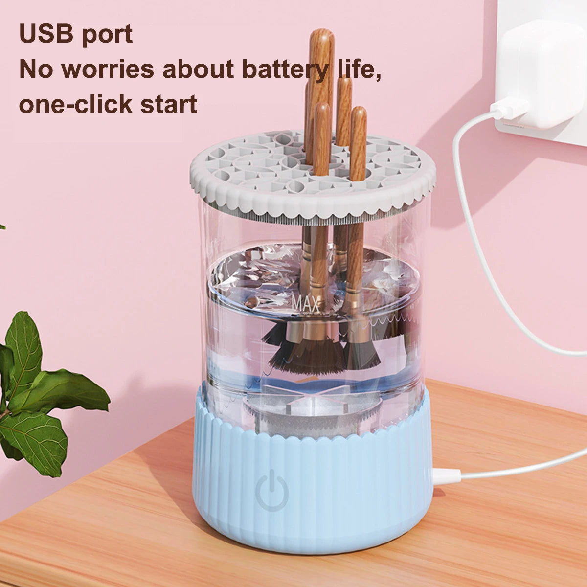 USB Electric Makeup Brush Cleaner Portable 3 in 1 Makeup Brushes Drying Rack Lazy Cleaning Brush Washer Machine Quick Dry Tool