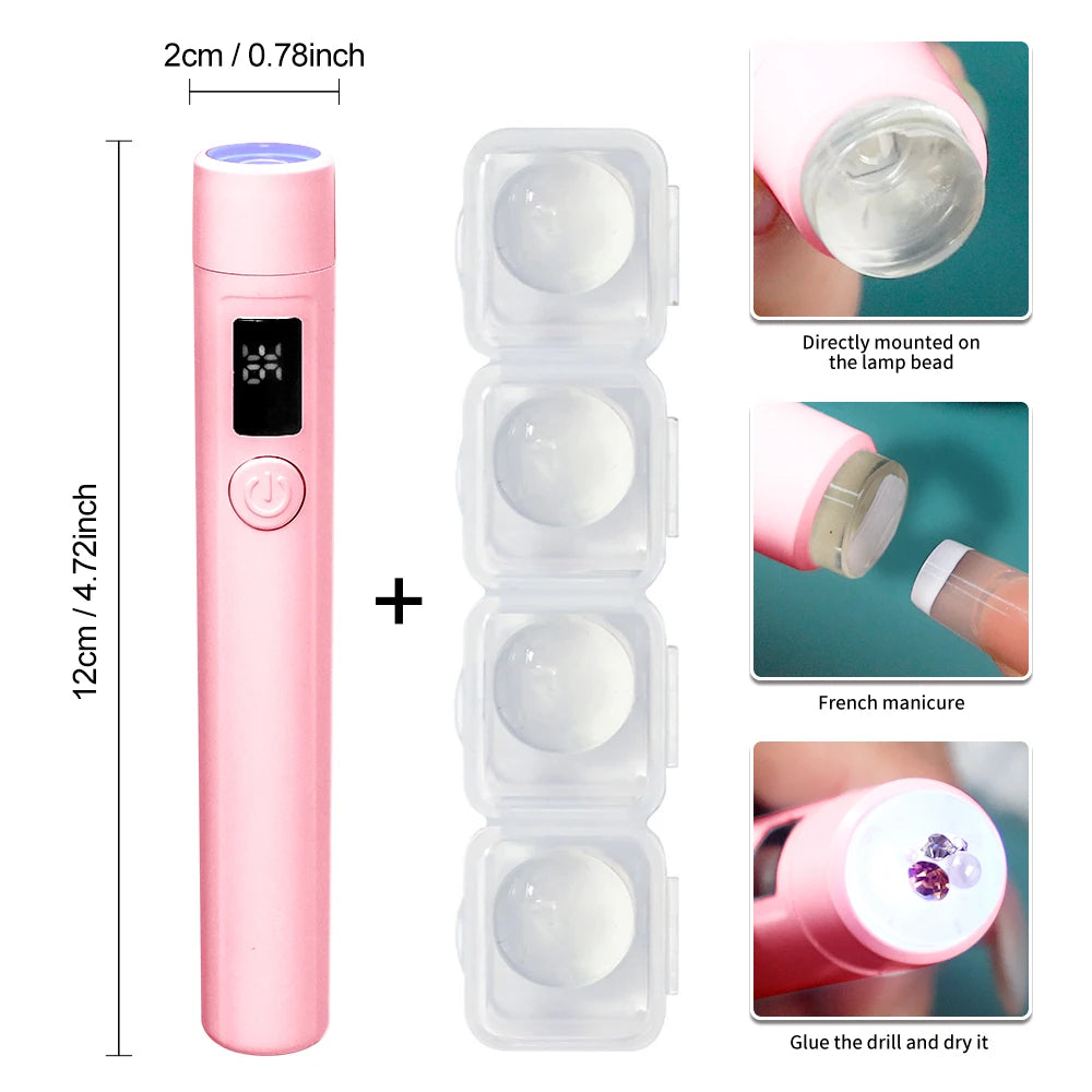 Mini Professional Nail Art UV LED Light  Rechargeable Display Portable Nail Dryer LED Light Support Base for Nail Art Removable