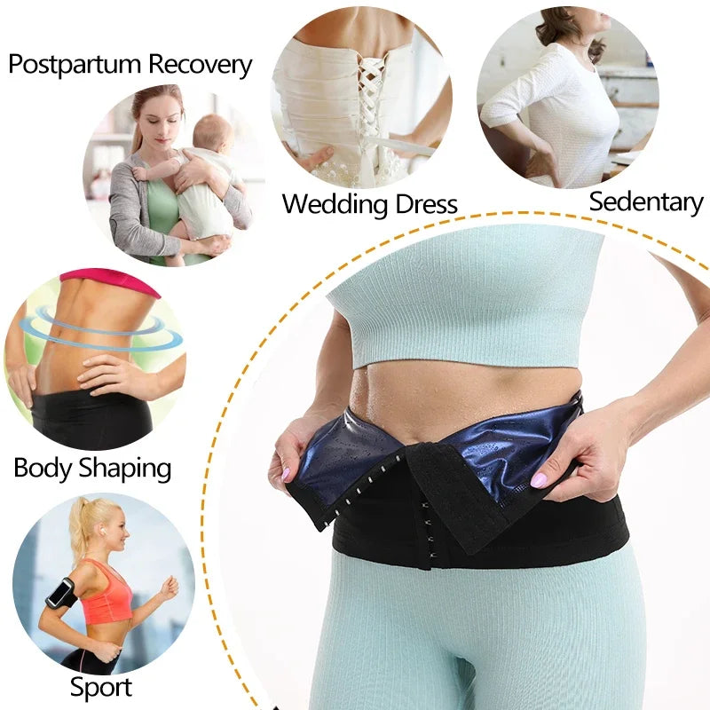 Women's Waist Trainer Shapers Premium Sauna Wrap Weight Loss Body Shaper Girdle Fitness Belly Sweat Workout Slimming Belt