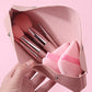 8pcs pink makeup brush set,high-quality bristles foundation brush,blush brush,eyeshadow brush+2PCS makeup sponge with storagebag