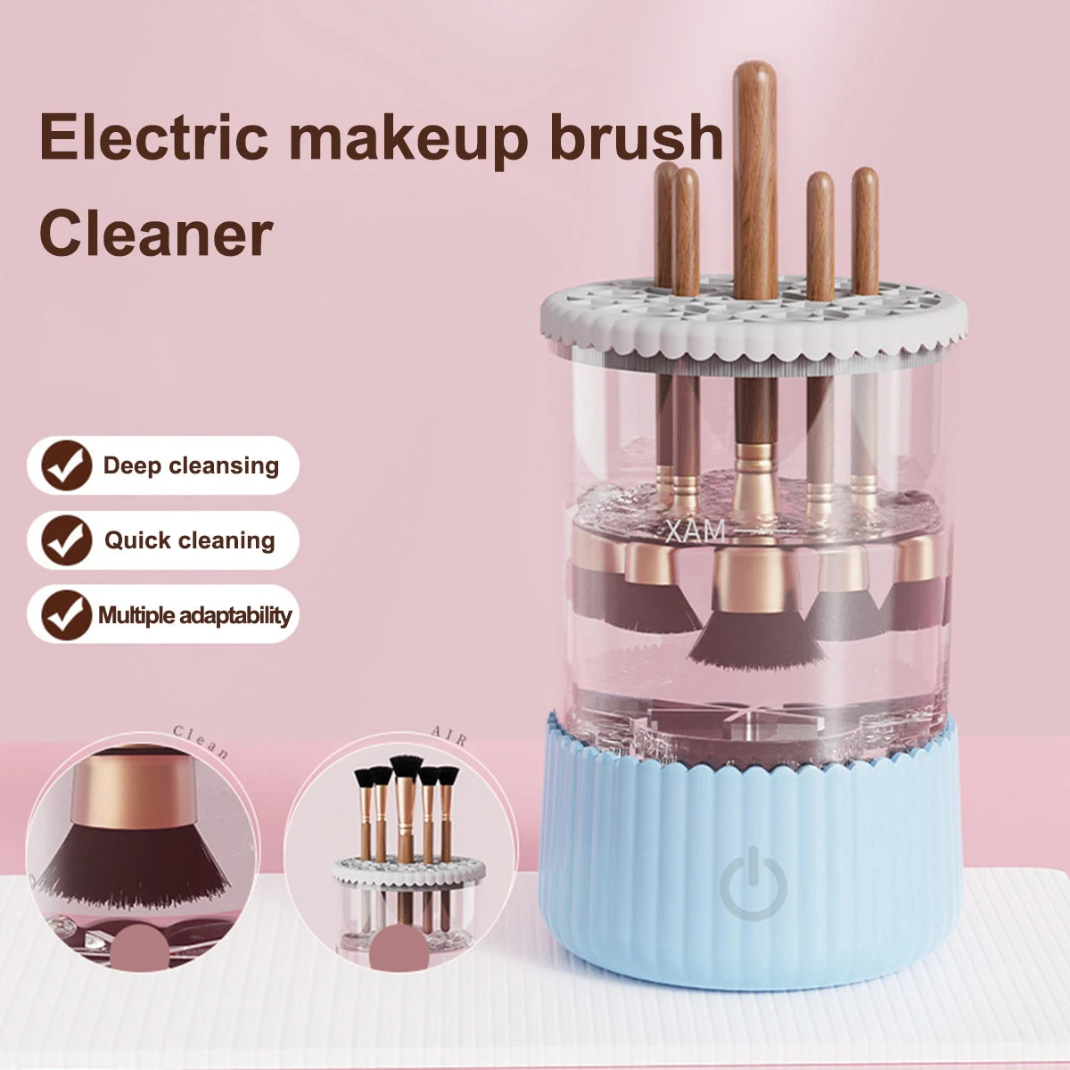 USB Electric Makeup Brush Cleaner Portable 3 in 1 Makeup Brushes Drying Rack Lazy Cleaning Brush Washer Machine Quick Dry Tool
