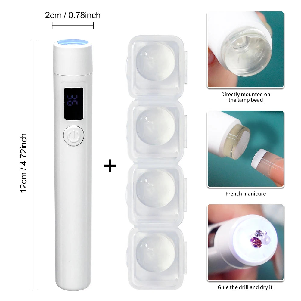 Mini Professional Nail Art UV LED Light  Rechargeable Display Portable Nail Dryer LED Light Support Base for Nail Art Removable