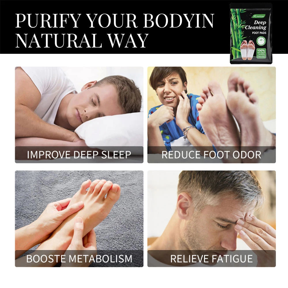 Natural Detox Foot Patches Stress Relief Feet Deep Sleep Herbal Detox Sticker Relieve Stress For Foot Care Tools