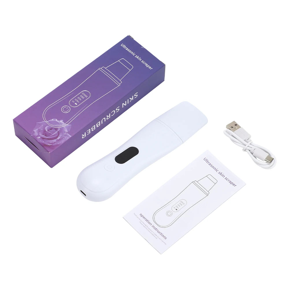 Ultrasonic Skin Scrubber Skin Spatula Ion Deep Face Cleaning 4 Modes Facial Lifting Ultrasonic Cleaner Peeling Skin Care Device