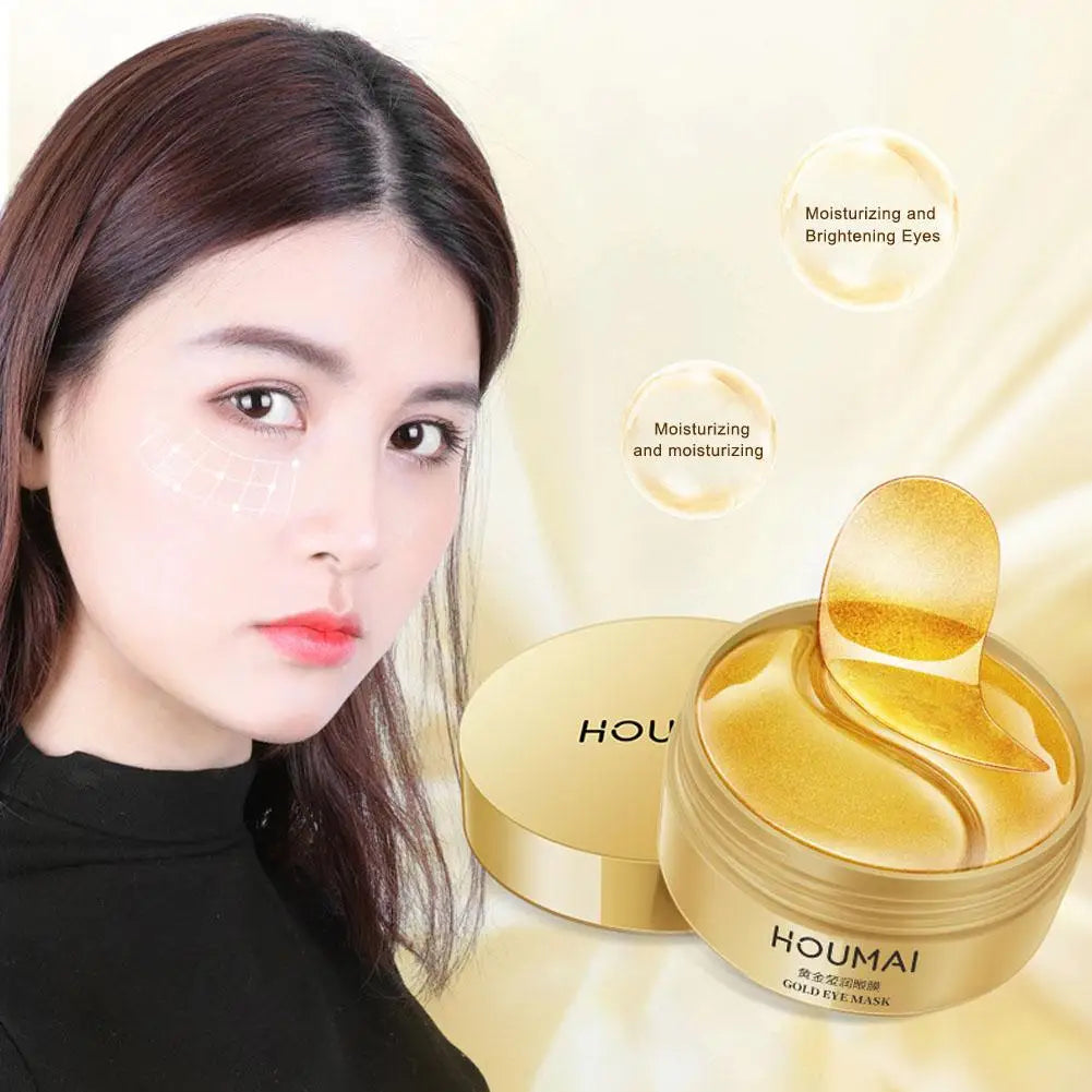 1/2/3Boxes 24K Gold Eye Gel Pads Eye Mask Under Eye Patches For Dark Circle & Puffiness Moisturizing W/ Collagen Hyaluronic Acid