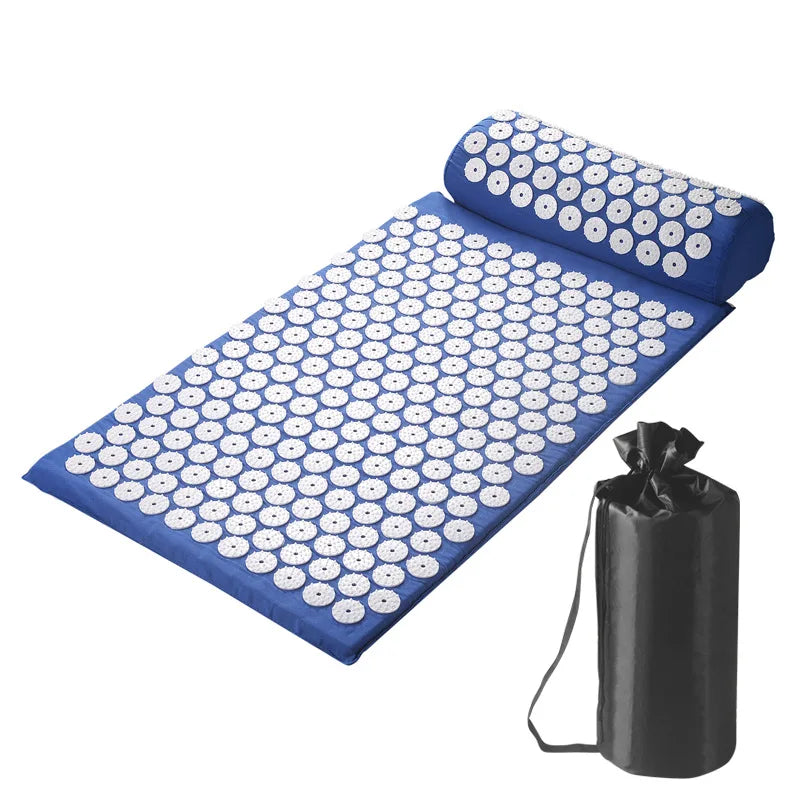 Acupressure Pillow With Storage Bag For Neck Back Foot Massage Pads Acupressure Mat Pillow Set Improves Bloods Circulation Mat