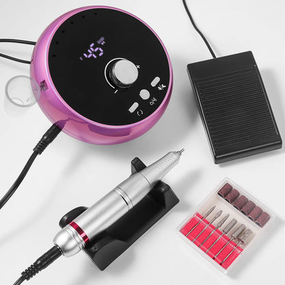 Professional Manicure Drill Machine 45000RPM Electric Nail Drill Machine White Pink Purple Nail Sander Gel Cuticle Remove