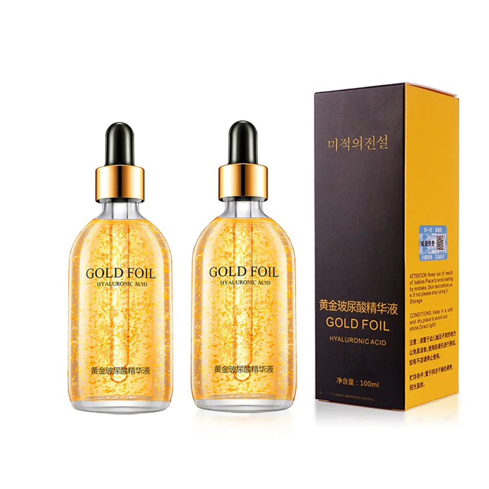 24K Gold Hyaluronic Acid Serum for Face Anti-wrinkle Anti-aging Brightening Moisturizing skincare Facial Serum Essence Face Care