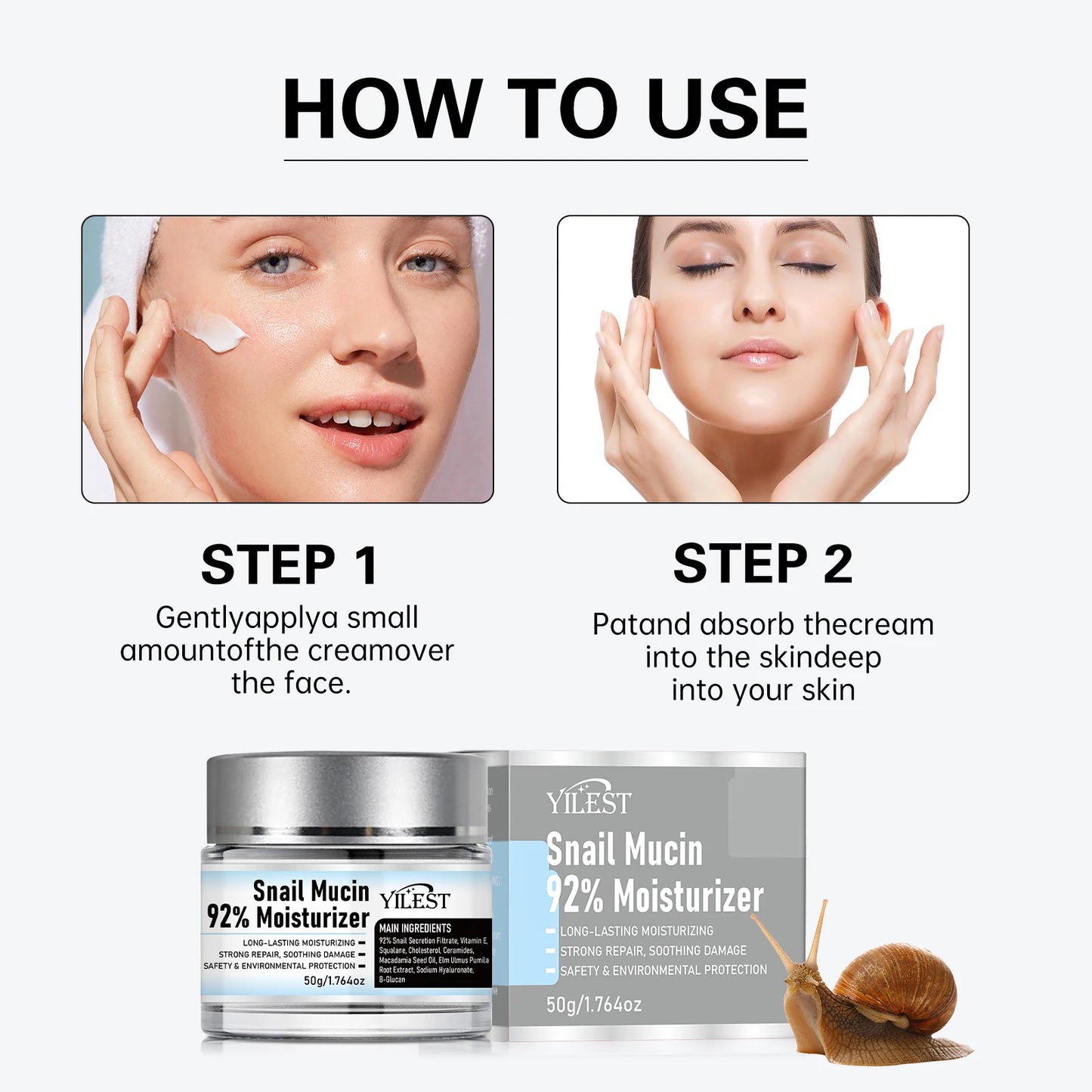 Snail Mucin 92% Moisturizing Advanced Power Essence Fading Lifting Firming Smoothing Nourishin Brightening Strong Repair Care