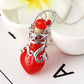 Multicolor Perfume Vial Necklace Glass Vial Heart Shape Wishing Bottle Pendant Essential Oil Diffuser Adjustable Chain Jewelry