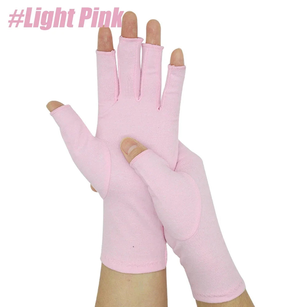 GOMOREON 1Pair Arthritis Gloves Women Men, Carpal Tunnel, Rheumatiod, Tendonitis, Fingerless Hand Thumb Compression Gloves