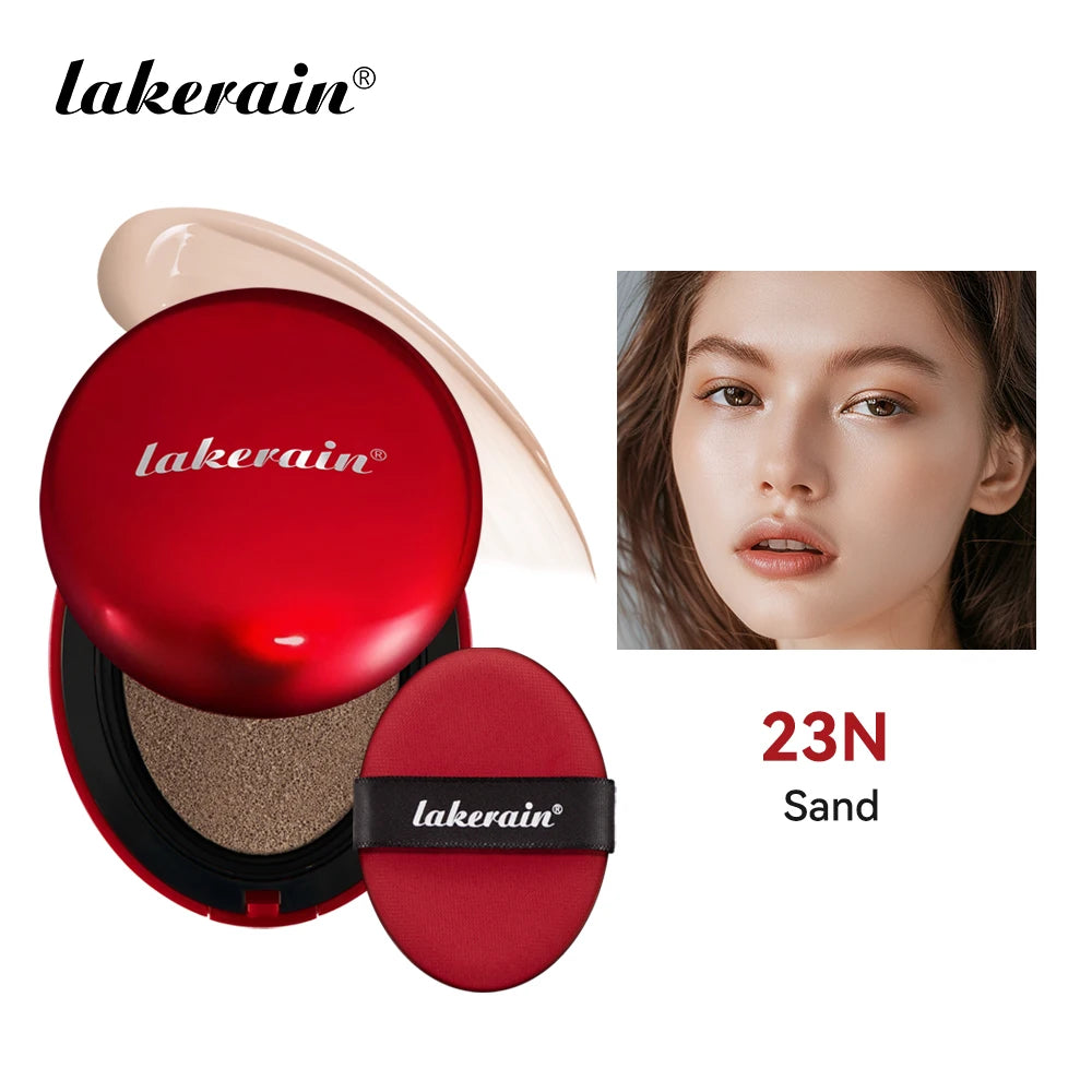 Lakerain Sunscreen Cushion Foundation Waterproof Long-lasting Brighten Foundation Cream Women Base Makeup Face Korean Cosmetics