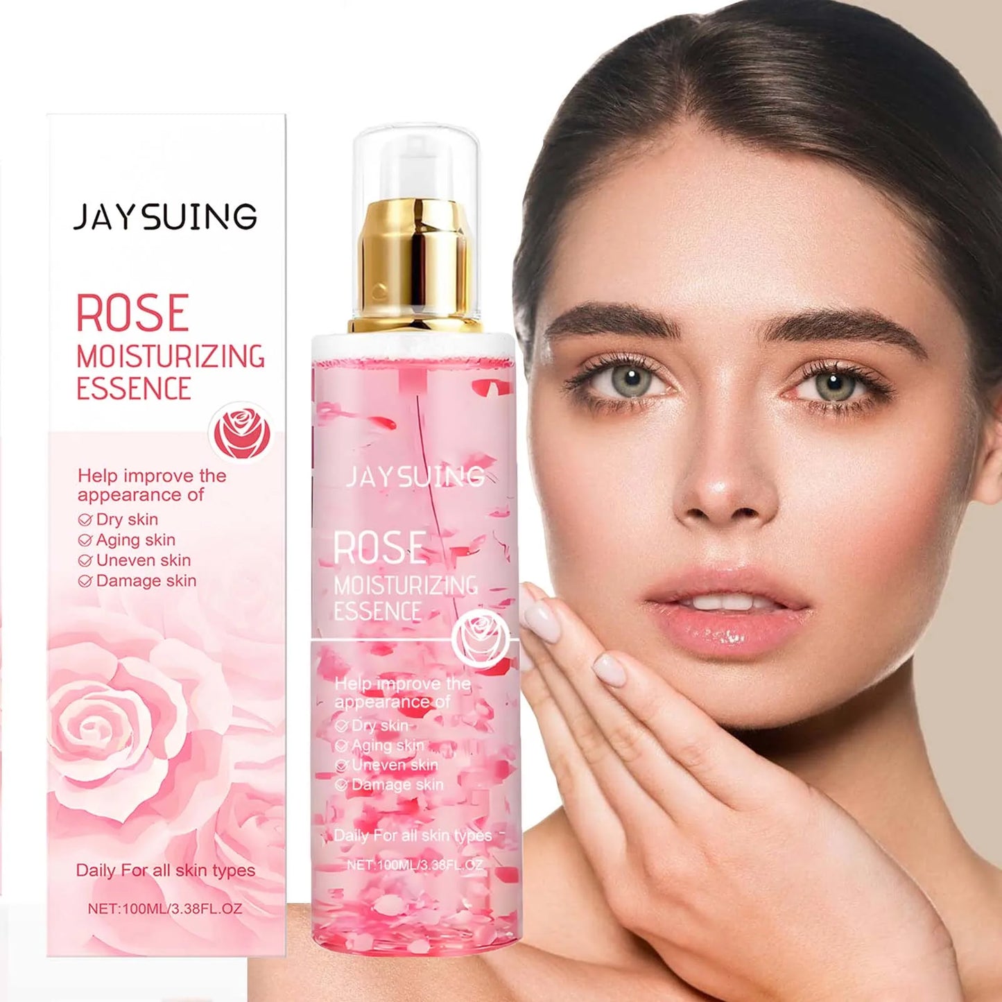 Rose Moisturizing Essence Soothing Skin Deep Hydrating Lasting Nourishing Improve Dullness Even Skin Tone Brightening Face Skin